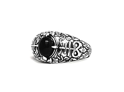 Church of Satan Satanic Baphomet Leviathan Cross Onyx Ring